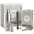 Vonshef 5 Piece Cocktail Set Luxury Manhattan Stainless Steel Shaker Kit Gift Box Accessories - The Happy Tourist LTD